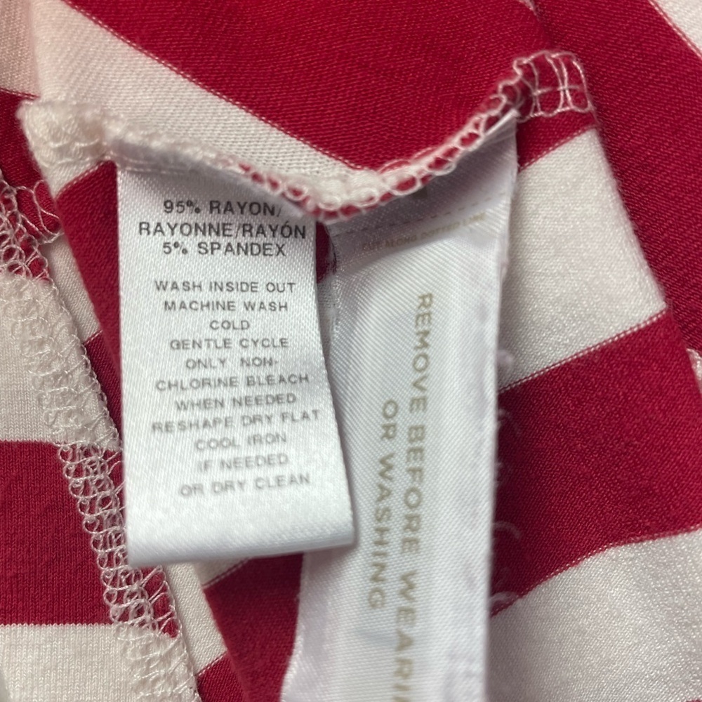 LOFT Red and White Striped Top size 0 - Picture 5 of 10
